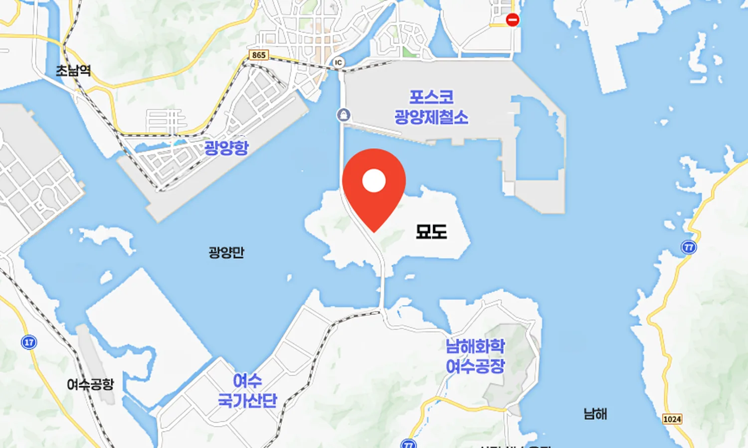 섬섬묘도 휴게소 위치 · 전남 여수시 이순신대로 294 위성지도